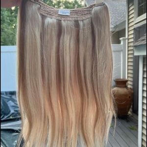Real human hair extensions- halo by Hidden Crown